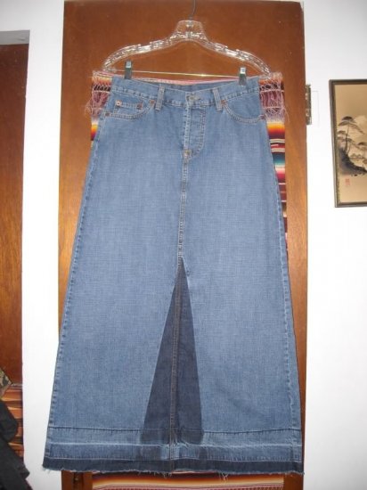 Womens Lucky Dungarees Brand Long Jean Denim Skirt 4 S