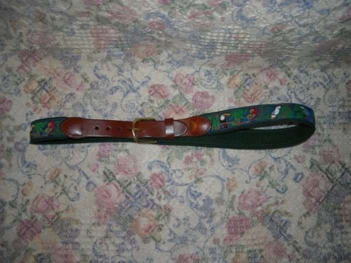 Exotic Birds Macaw Cockatoo Tucan Brass Buckle Belt 34