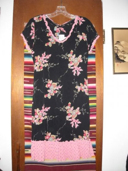 Zoe California Asian Floral Ruffled Dress XS