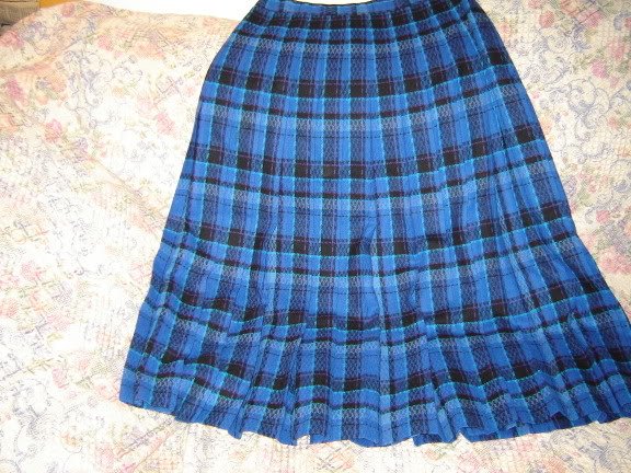 Pendleton Blue Plaid Wool Pleated Skirt 12 M