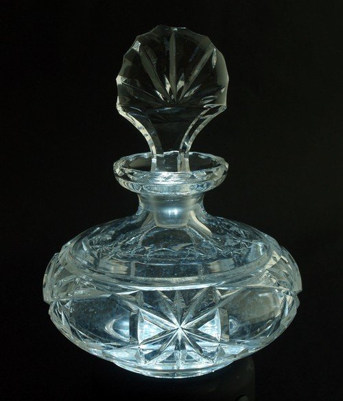 Vintage Lead Crystal Cut Glass Perfume Bottle