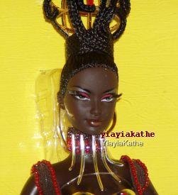 "TANO" TREASURES OF AFRICA BARBIE 2005 BRYON LARS African Doll MNRFB GOLD Label