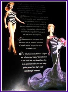 1959 40th Anniversary Barbie RARE 1st Shipment Sticker LIMITED EDITION * NEW *