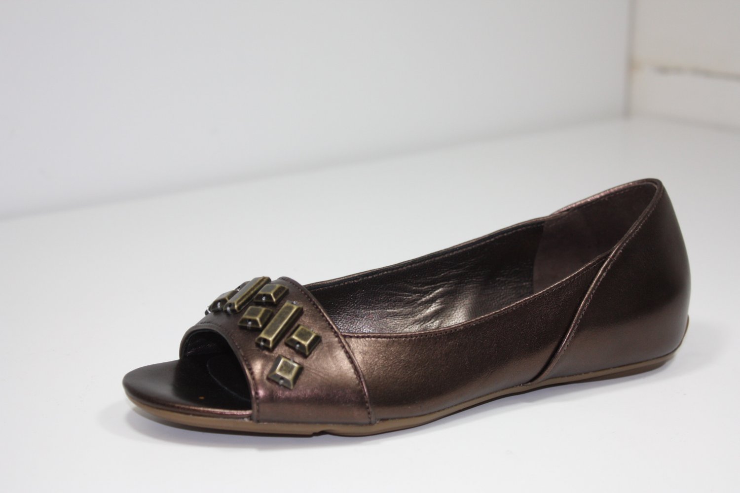 Cole-Haan Air Maia Flats Dk Brwn Metallic Shoes US 5.5
