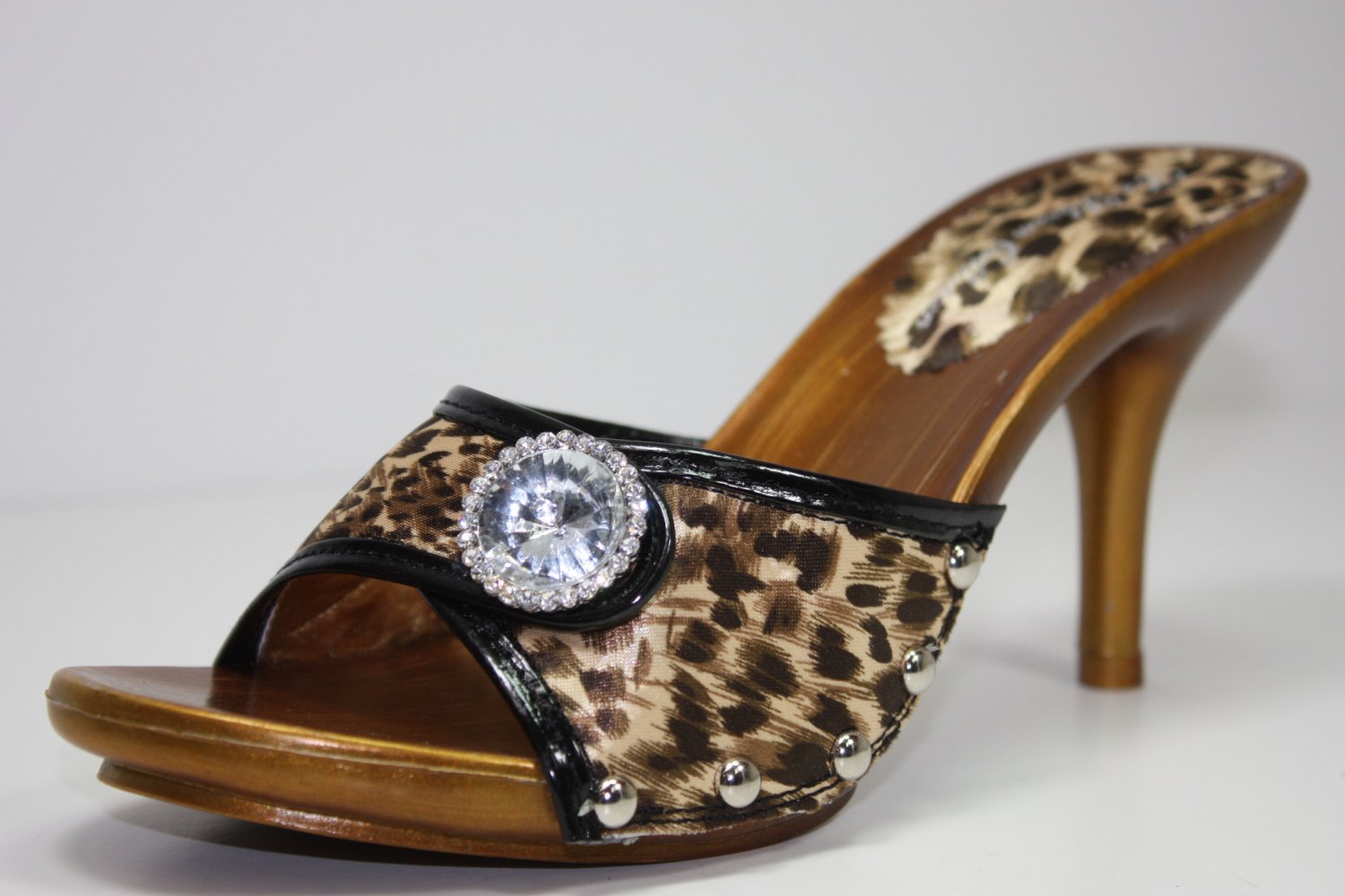 Sandals High Heels Slides Open Toe Leopard Shoes