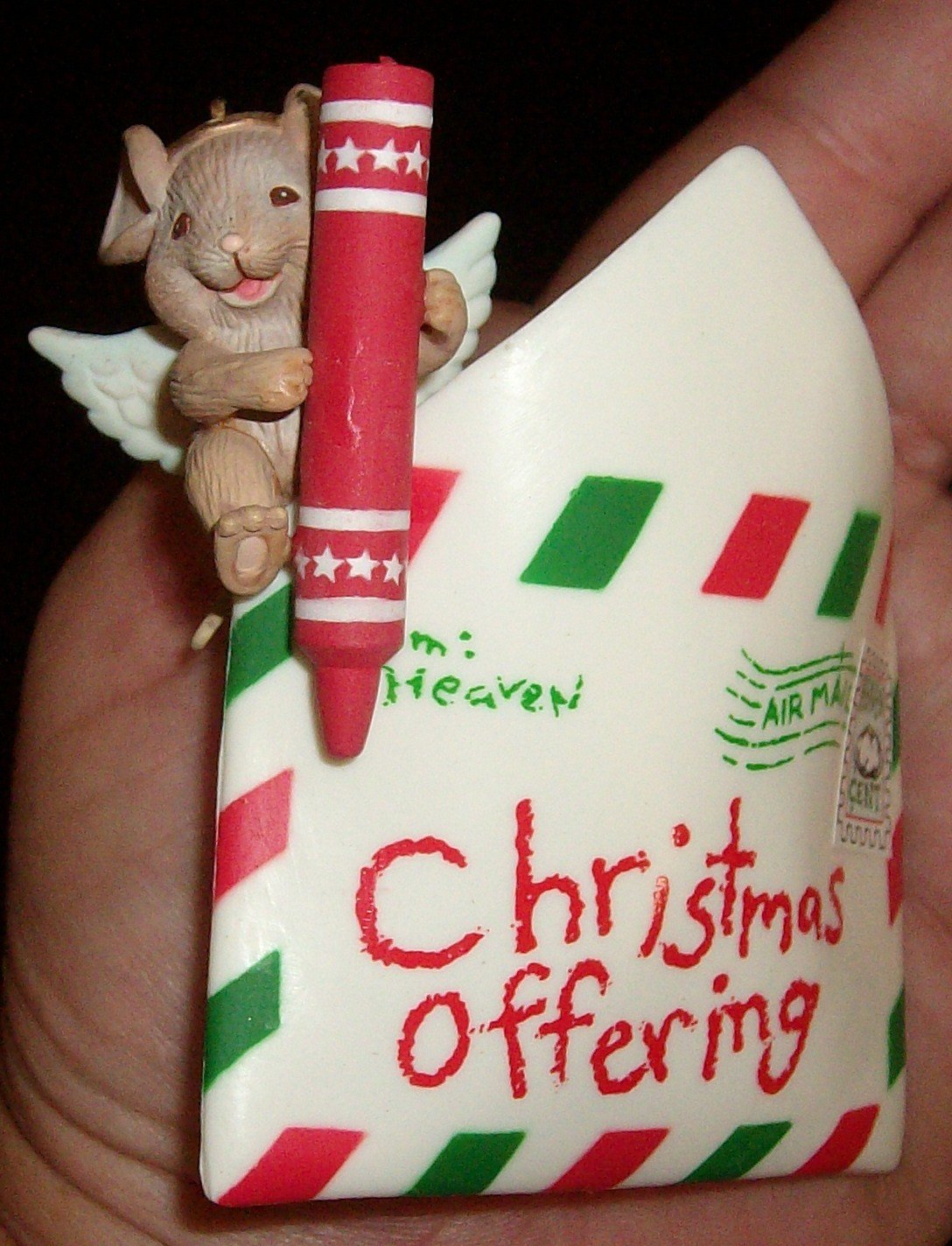 1992 Enesco Angel Mouse Heaven Sent Christmas Ornament