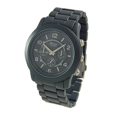 Geneva Platinum Gray Oversized Ceramic-Style Watch GP9158