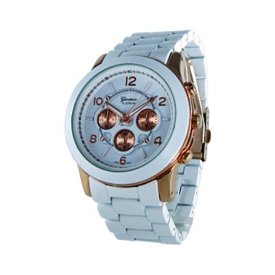 Geneva Platinum White/Rose Gold Ceramic-Style Watch GP9201