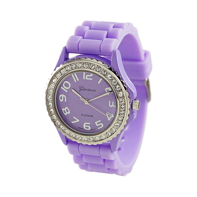 Geneva Platinum Lavender Silicone Jelly Watch GP6886