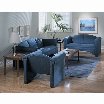Reception and Guest Seating Upholstered Loveseat, Solid Blue /- 1 Each