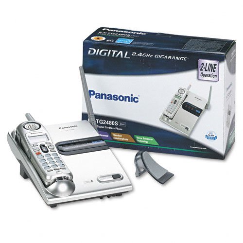 Two-line cordless speakerphone with caller id/call waiting, silver
