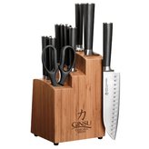 Ginsu Chikara 07112 12-Piece Stainless Steel Knife, Blade and Bamboo Block Set