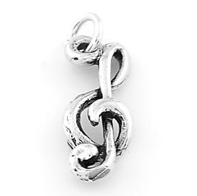 STERLING SILVER TREBLE CLEF CHARM/ PENDANT