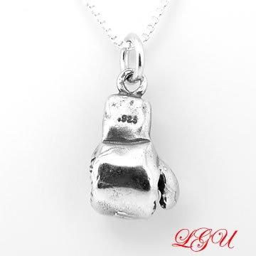STERLING SILVER BOXING GLOVE 3D CHARM and 18" NECKLACE