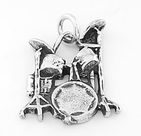 STERLING SILVER DRUM SET CHARM/ PENDANT