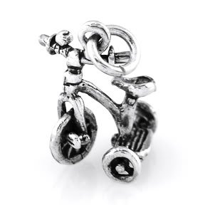 STERLING SILVER THREE WHEEL TRICYCLE CHARM/PENDANT