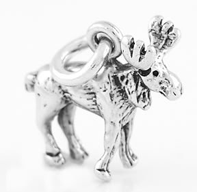 STERLING SILVER SMALL MOOSE CHARM/PENDANT