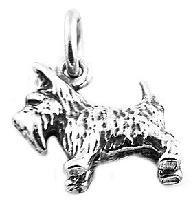 STERLING SILVER 3D SCOTTISH TERRIER DOG CHARM