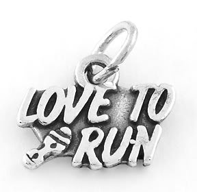 STERLING SILVER LOVE TO RUN CHARM/PENDANT