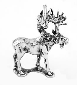 STERLING SILVER MOOSE/ELK CHARM/PENDANT
