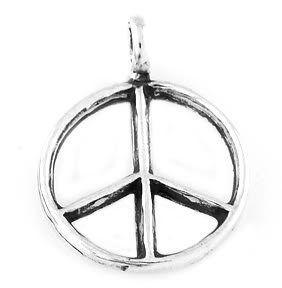 STERLING SILVER PEACE SIGN SYMBOL CHARM/PENDANT
