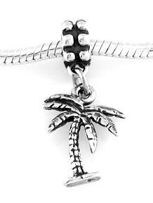 STERLING SILVER DANGLING PALM TREE EUROPEAN BEAD