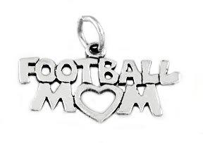 STERLING SILVER FOOTBALL MOM CHARM/PENDANT
