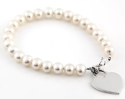 STERLING SILVER FRESHWATER PEARL CHILD BRACELET 4.5"