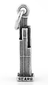 STERLING SILVER 3D CHICAGO'S SEARS TOWER CHARM