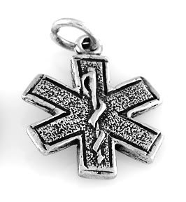 STERLING SILVER MEDICAL/ PARAMEDIC SYMBOL CHARM