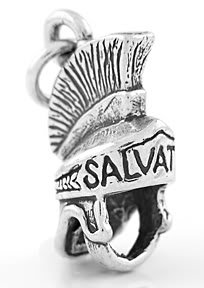 STERLING SILVER 3D ARMOR OF GOD-HELMET CHARM/PENDANT