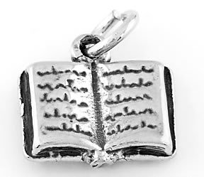 STERLING SILVER OPEN BOOK CHARM/ PENDANT