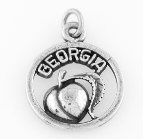 STERLING SILVER GEORGIA PEACH CHARM/PENDANT