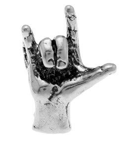 STERLING SILVER 3D SIGN LANGUAGE I LOVE YOU CHARM