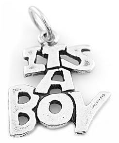 STERLING SILVER SOLID IT'S A BOY CHARM/PENDANT