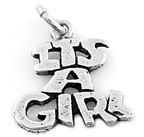STERLING SILVER IT'S A GIRL CHARM/PENDANT