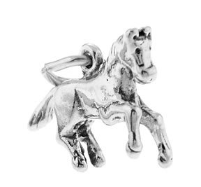 STERLING SILVER PRANCING PONY / HORSE CHARM/PENDANT