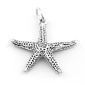 STERLING SILVER 3D OCEAN STARFISH CHARM/ PENDANT