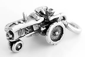 STERLING SILVER 3D TRACTOR CHARM/PENDANT