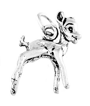 STERLING SILVER DEER / BABY FAWN CHARM/PENDANT