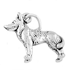 STERLING SILVER HUSKY DOG / SLED DOG CHARM/PENDANT