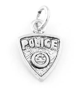 STERLING SILVER POLICE BADGE CHARM/PENDANT