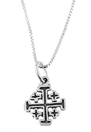 STERLING SILVER SMALL CROSS & 16" SILVER BOX CHAIN