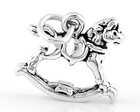 STERLING SILVER ROCKING HORSE CHARM/PENDANT