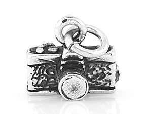 STERLING SILVER 3D PHOTOGRAPHER'S CAMERA CHARM/ PENDANT