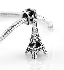 STERLING SILVER DANGLE PARIS EIFFEL TOWER EUROPEAN BEAD