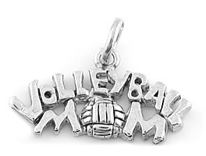 STERLING SILVER VOLLEYBALL MOM CHARM/PENDANT