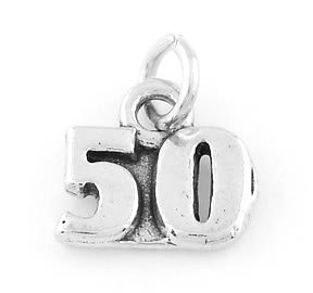 STERLING SILVER NUMBER 50 YEARS CHARM/PENDANT