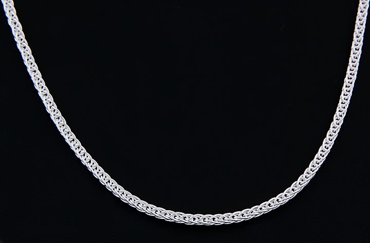 STERLING SILVER ITALY WHEAT ROPE CHAIN NECKLACE 18" 3 mm