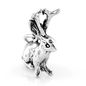 STERLING SILVER JACKALOPE CHARM WITH 16" BOX CHAIN